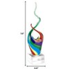 HomeRoots 14" Clear Red Blue Yellow Murano Glass Modern Abstract Tabletop Sculpture - 3 of 4