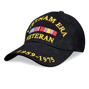 Collections Etc Vietnam Veteran Embroidered Adjustable Baseball Cap NO SIZE Black - 1 of 3