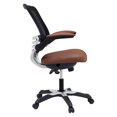 Edge Swivel Office Chair with Adjustable Arms in Tan Vinyl