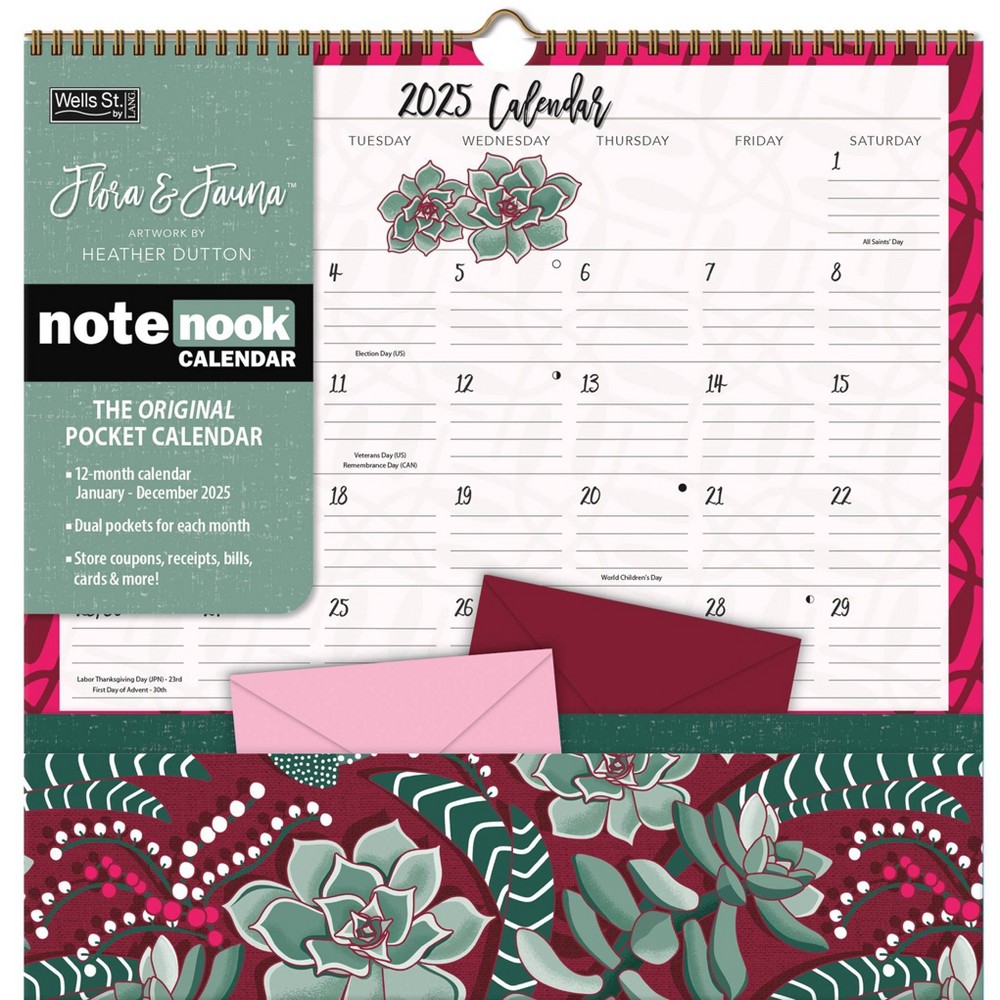 Photos - Planner LANG  Flora and Fauna Note Nook Wall Calendar 2025