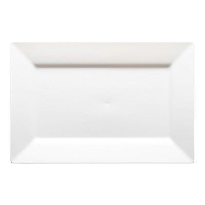 Smarty Had A Party 5.5" x 8.5" White Rectangular Plastic Dessert Plates - 120 pcs