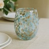 TAG 16 oz. Confetti Glass Stemless Drinkware Aqua Blue Dishwasher Safe Beverage Set of 6 - 3 of 4