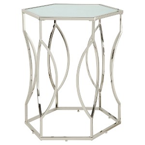 Alverne Hexagonal Accent Table Chrome - Inspire Q - 1 of 3