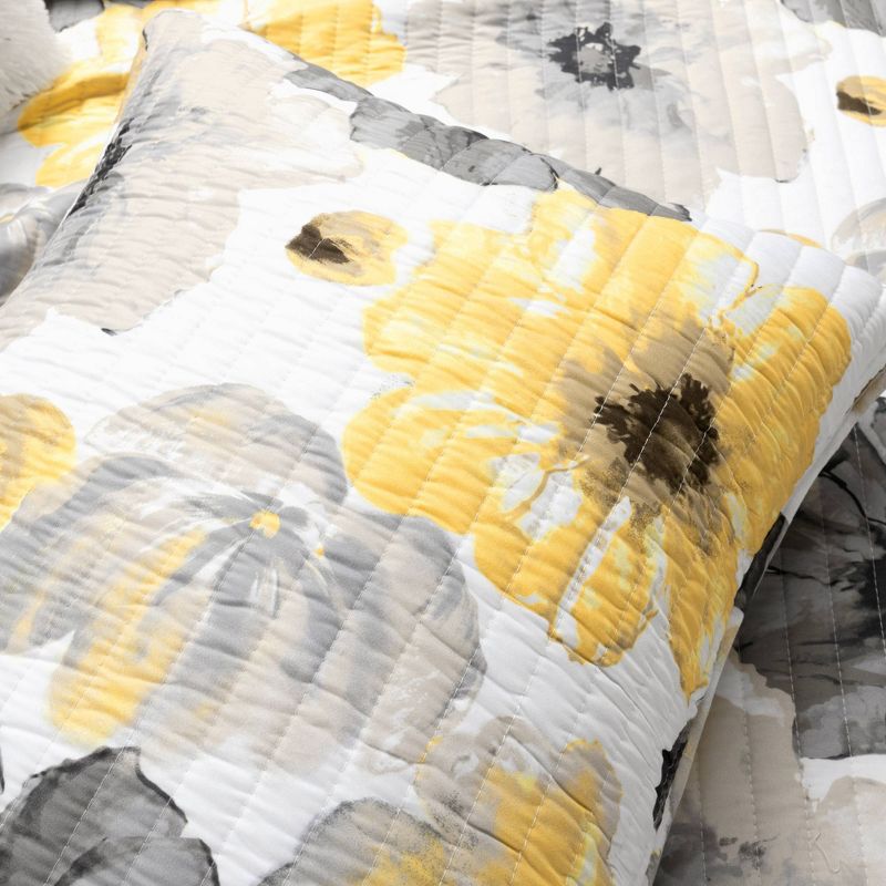 8pc Leah Soft Reversible Oversized Quilt Set Yellow/Gray - Lush Décor, 6 of 8