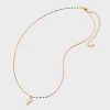 14K Gold Dipped Enamel "F" Initial Pendant Necklace - A New Day™ Gold/White - 2 of 4