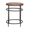 Treasure Trove Accents End Table Turner Natural/Black: Round, Iron Frame, Adjustable Feet, Mango Wood Top - 3 of 4