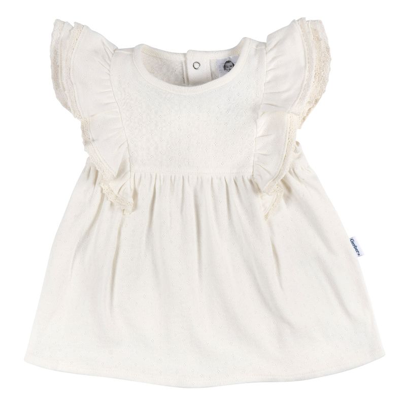 Gerber Baby Girls' Cotton Dress & Diaper Cover Set - 2-Piece, 4 of 8