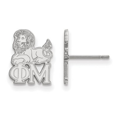 Black Bow Jewelry Sterling Silver Phi Mu Greek Life Stud Earrings