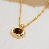 Statement Gemstone Necklace Gold Plated Chunky Dangle Wedding Jewelry Rose Quartz - 4 of 4