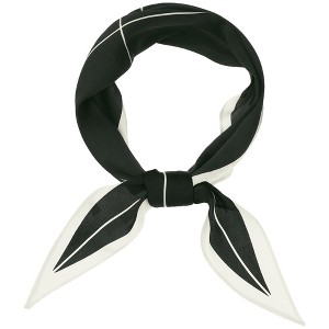 Elerevyo Women's Simple Striped Contrast Color Long Silky Rhombus Scarves Neckerchief 1Pc - 1 of 4