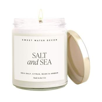 Sweet Water Decor Salt and Sea 9oz Clear Jar Soy Candle