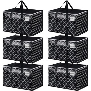 Heavy Duty Moving Bags Tag Pockets, Collapsible Storage Totes Moving, Camping & Travel -Foldable Packing - 1 of 4