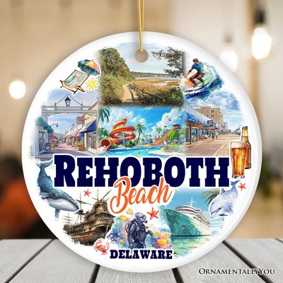 Rehoboth Beach Ceramic Ornament, Delaware Coastal Christmas Gift and Souvenir| OrnamentallyYou
