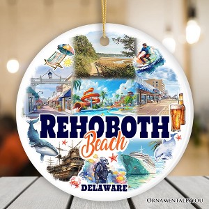 Rehoboth Beach Ceramic Ornament, Delaware Coastal Christmas Gift and Souvenir| OrnamentallyYou - 1 of 4