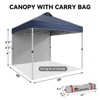 Canopy Tent 10x10 Ft, Pop Up Tent Canopy with 1 Sidewall, Instant Outdoor Tent with 4 Sand Bags, Adjustable Legs, Wheeled Carry - 2 of 4