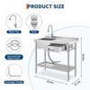 Stainless Steel Utility Sink with Workbench & Drawer - Commercial Deep Bowl Sink Station (23.6"W x 31.5"H) for Outdoor Kitchen - 3 of 4