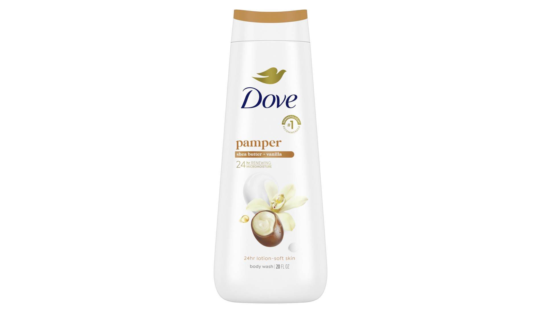 Dove Pamper Body Wash - Shea Butter & Vanilla 24hr Lotion-Soft Skin - 20 fl oz