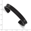 Black Bow Jewelry 10mm Black Plated Titanium Brushed & Polished Concaved Cuff Bracelet - 4 of 4