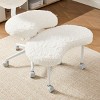 TopComfy Accent Chairs Artificial rabbit hair Meditation Chair Plus Cross Legged Chair with Wheels ADHD Chair for Bedroom, Beige, 36.2"*27.9"*41.3" - 4 of 4