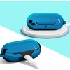 Insten Soft TPU Case For Samsung Galaxy Buds+ / Galaxy Buds with Carabiner Keychain, Support Wireless Charging, Blue Chrome - 3 of 4