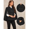 INSPIRE CHIC Women's Notched Lapel Collar Double Breasted Blazer Office Cloak Cape Coat - 2 of 4