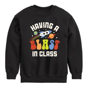 Boys' - Instant Message - Having A Blast In Class Graphic Long Sleeve Fleece Sweatshirt - 1 of 4