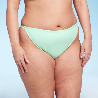 Women's Side Tab High Leg Cheeky Bikini Bottom - Wild Fable™ Light Green