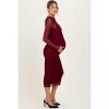 Pinkblush Burgundy Lace Overlay Fitted Maternity Midi Dress - 3 of 4