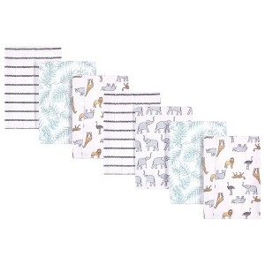 Hudson Baby Unisex Baby Cotton Flannel Burp Cloths, Modern Neutral Safari, One Size - 1 of 3