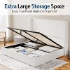 Bed Frame with Lift Up Storage,Linen Upholstered Platform Bed,Wingback Headboard - 4 of 4