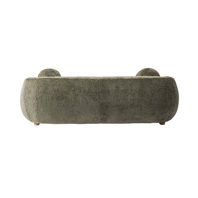 Tribeca Olive Green Chenille Upholstered Sofa with Wood Frame