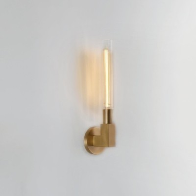 CityFurn 1-Light Modern Wall Sconce with Ribbed Glass