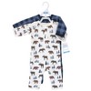 Hudson Baby Infant Boy Premium Quilted Coveralls 2pk, Moose Bear - 2 of 2