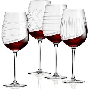 Bella Vino Set of 4 Etched Wine Glasses with Stem - 16oz. - 1 of 4