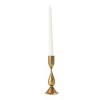Storied Home Hand-Forged Metal Taper Holder, Antique Brass Finish - 3 of 4