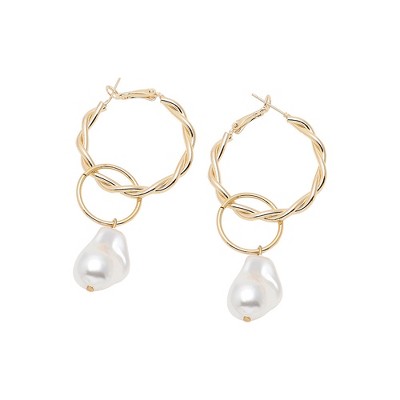 SOHI Women's Multicolour Snowball Hoop Earrings