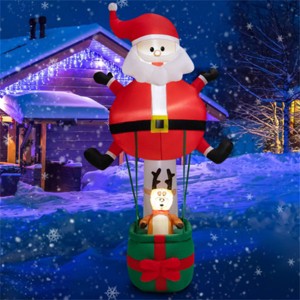 Syemin Inflatable Holiday Decorations 8 Feet Christmas Decorations Inflatable Santa Claus and Reindeer Funny Blow Up Yard Decor, Red, 50"*35"*96" - 1 of 4
