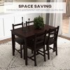 Okak 5-Piece Modern Style Dining Table Set & Flated Back Chairs for Kitchen,Dining Room,Vintage Dinette Set with Solid Wood Frame - 3 of 4