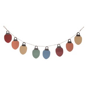 Transpac 55.12 in Multicolor Christmas Corrugated Metal Light Banner for Holiday Decor Banners and Garlands - 1 of 2