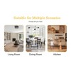 MAYEERTY Extended Cushion PU Dining Chairs Set of 4 - Gray/Brown, Smooth Lines, Metal Legs - 3 of 4
