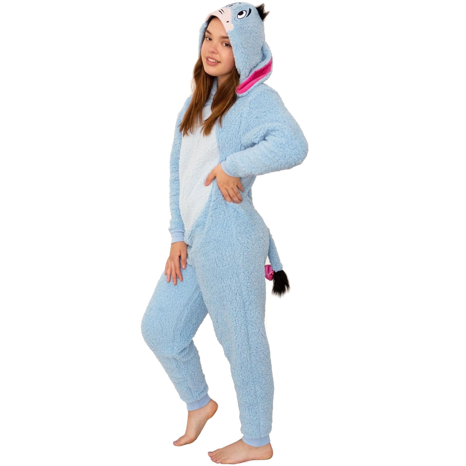 Seven Times Six Disney Winnie The Pooh Adult Eeyore Fleece Cosplay Costume Union Suit Pajama Blue
