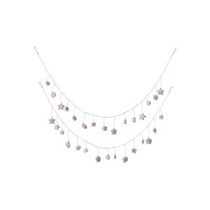 Storied Home Printed Paper Star Garland with Woodland Flora and Fauna Pattern in Kraft Box, Multicolor, Set of 2 - 1 of 3