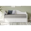 VYNXARIA White Twin Size Extendable Wood Daybed with Pop - Up Trundle and Storage Drawers - Ideal Wooden Sofa Bed for Living Room and Guest Room - 3 of 4
