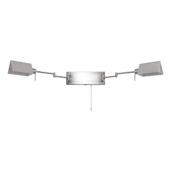 54" 2-Light Arlo Farmhouse Swing Arm Iron LED Wall Sconce with Pull-Chain USB Charging Port - JONATHAN Y