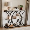 GOCAPTAIN 39" Narrow Console Tables for Entryway, 3-Tier Sofa Table with Round Metal Base and Storage Shelves for Living Room, Hallway, Foyer - 2 of 4