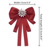 Elerevyo Women's Shirt Dress Rhinestone Ribbon Brooch Bow Tie 1 Pc - 2 of 4
