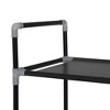 vidaXL Shoe Rack Black Metal and non-woven fabric Tall Lightweight - 3 of 4