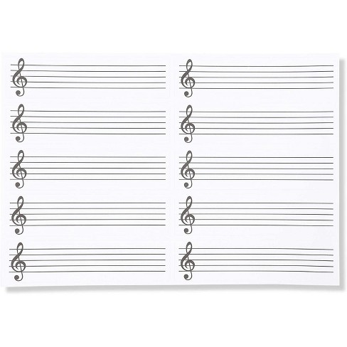 300-count Music Manuscript Stickers, Total 30 Sheets Preprinted Staff