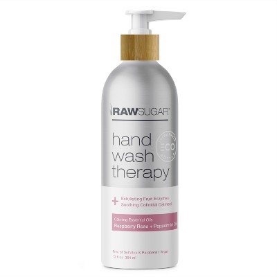 Raw Sugar Exfoliating Hand Wash Therapy Raspberry Rose + Peppermint Oil - 12 fl oz