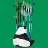 Junior's Design By Humans Panda, Bamboo & the Moon By ikaruz T-Shirt - 2 of 3